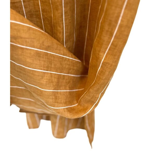 Faithfull the Brand Fiscardo Midi Dress Copenhagen Stripe 100% Linen - Picture 6 of 11